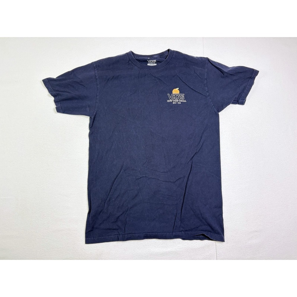 Vans Mens Medium Navy Blue Grown In Orange County Graphic T-Shirt Classic Fit